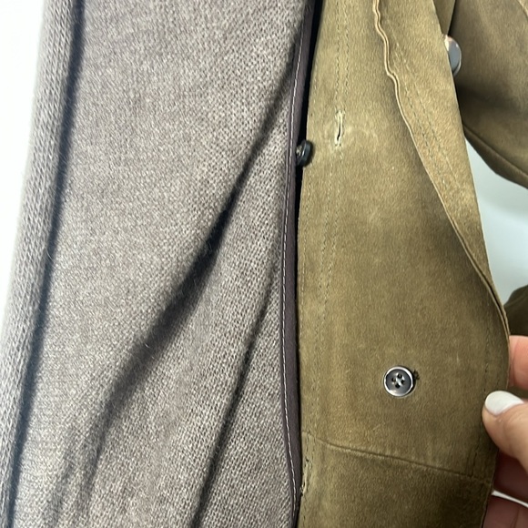 Roncarati Sz 40 Italian Suede Angora Front Button Trench Jacket - Picture 14 of 16